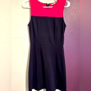 Navy and pink dress